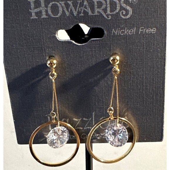 Howard's Dazzlers Jewelry - 🌼Dazzlers Cubic Zirconia Drop Earrings Dangle Gold Tone